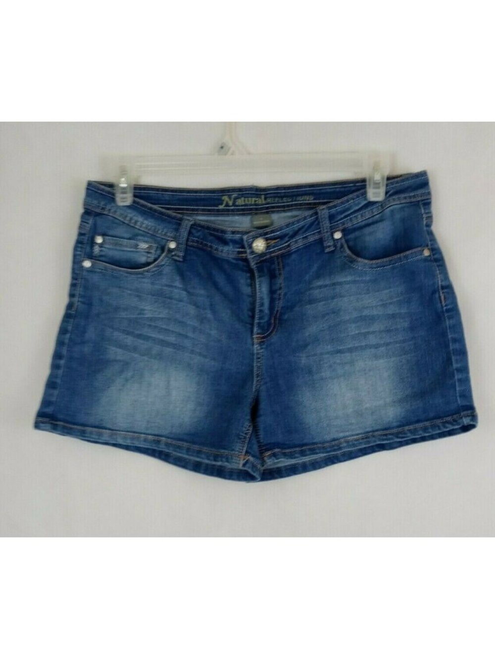 Natural Reflections Womens Distressed Whiskered Booty Shorts Size 14